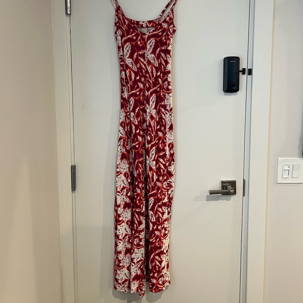 Lucky Brand floral maxi dress magenta and orange